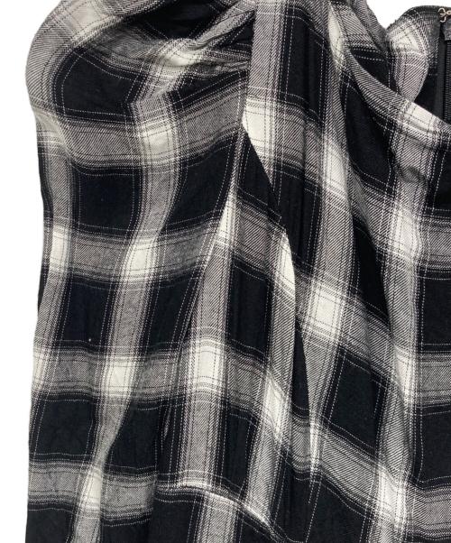 HER LIP TO（ハーリップトゥ）HER LIP TO (ハーリップトゥ) Roanne Over Check Dress/チェックドレス ブラック×ホワイト サイズ:Sの古着・服飾アイテム