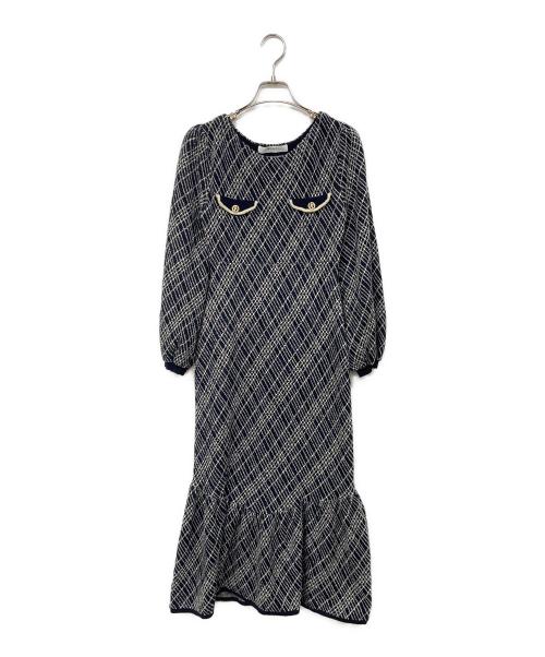 HER LIP TO（ハーリップトゥ）Her lip to (ハーリップトゥ) Vosges Jacquard Knit Dress/ヴォージュジャガードニットドレス ネイビー サイズ:Sの古着・服飾アイテム
