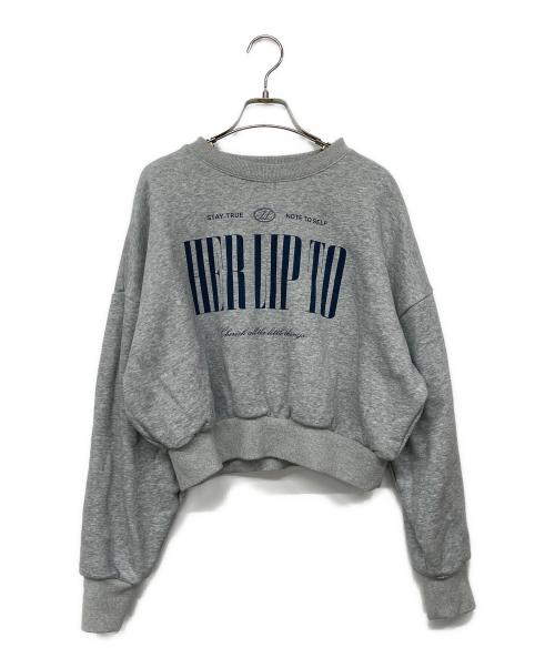 HER LIP TO（ハーリップトゥ）HER LIP TO (ハーリップトゥ) Cherish Oversized Sweatshirt グレー サイズ:Fの古着・服飾アイテム