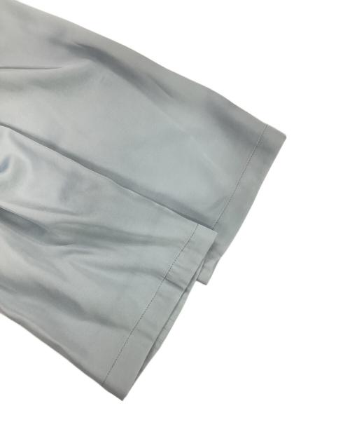 ELOOPS（イーループス）ELOOPS (イーループス) Gathered Sleeve Draped Satin Long Coat/サテンコート スカイブルー サイズ:M 未使用品の古着・服飾アイテム