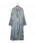 ELOOPS（イーループス）の古着「Gathered Sleeve Draped Satin Long Coat/サテンコート」｜スカイブルー