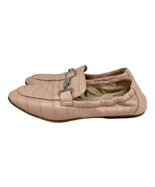 TOD'S（トッズ）TOD'S (トッズ) ダブルＴローファー ピンク サイズ:40の古着・服飾アイテム