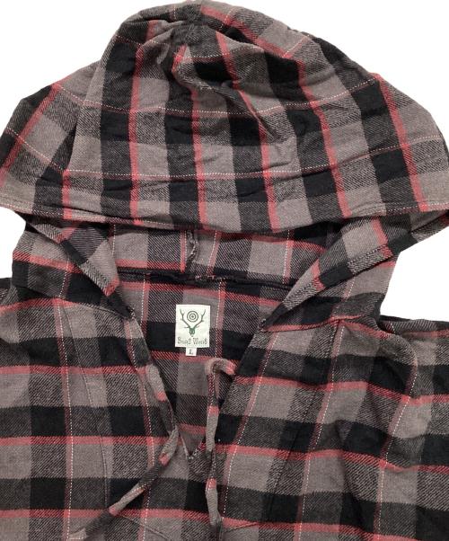 South2 West8（サウスツー ウエストエイト）South2 West8 (サウスツー ウエストエイト) チェックメキシカンパーカー グレー サイズ:Lの古着・服飾アイテム