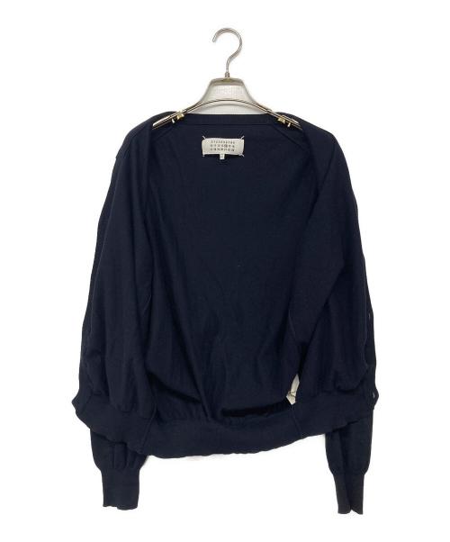 Maison Margiela（メゾンマルジェラ）Maison Margiela (メゾンマルジェラ) エルボーパッチニットカーディガン ネイビー サイズ:Sの古着・服飾アイテム