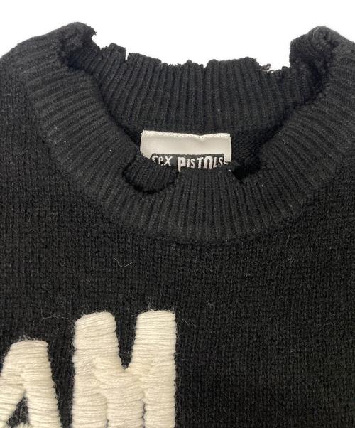 SAINT MICHAEL（セントマイケル）SAINT MICHAEL (セントマイケル) SP CREW KNT/ I AM Aクラッシュニット ブラック サイズ:Mの古着・服飾アイテム