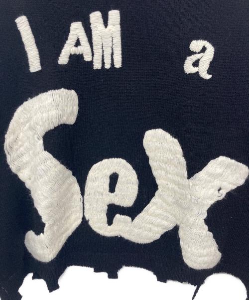 SAINT MICHAEL（セントマイケル）SAINT MICHAEL (セントマイケル) SP CREW KNT/ I AM Aクラッシュニット ブラック サイズ:Mの古着・服飾アイテム