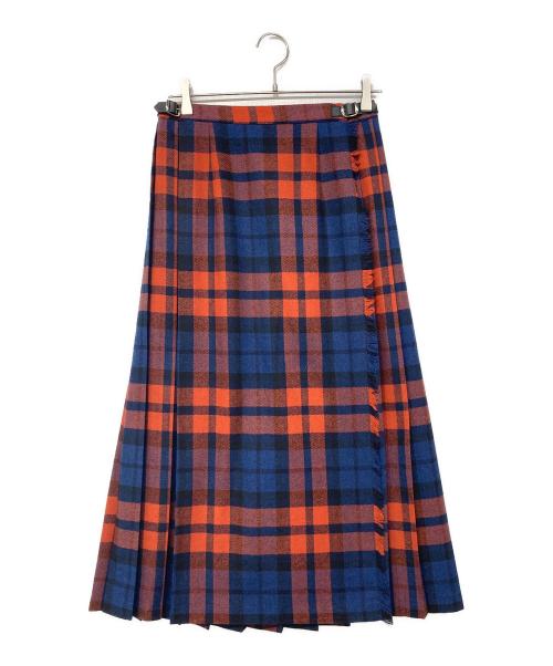 O'NEIL OF DUBLIN（オニールオブダブリン）O'NEIL OF DUBLIN (オニールオブダブリン) Easy Long Kilt Skirt オレンジ サイズ:10の古着・服飾アイテム