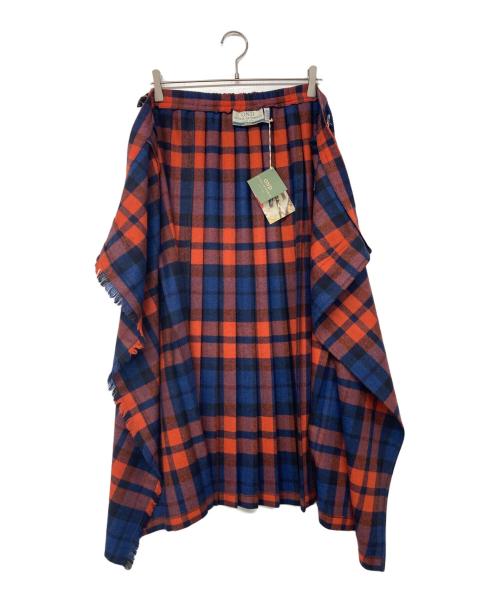 O'NEIL OF DUBLIN（オニールオブダブリン）O'NEIL OF DUBLIN (オニールオブダブリン) Easy Long Kilt Skirt オレンジ サイズ:10の古着・服飾アイテム