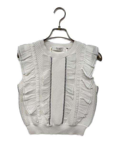 HER LIP TO（ハーリップトゥ）Her lip to (ハーリップトゥ) Airy Brush Knit Top/エアリーブラシニットトップ ホワイト サイズ:Mの古着・服飾アイテム