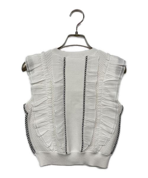 HER LIP TO（ハーリップトゥ）Her lip to (ハーリップトゥ) Airy Brush Knit Top/エアリーブラシニットトップ ホワイト サイズ:Mの古着・服飾アイテム