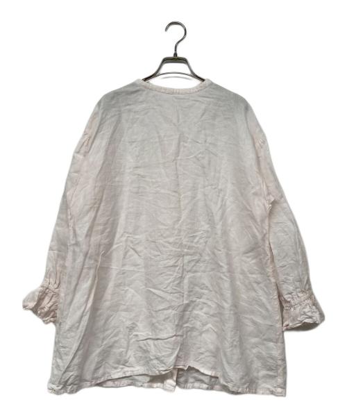 nest Robe（ネストローブ）nest Robe (ネストローブ) リネン近江晒しラッフル袖2wayブラウス ピンク サイズ:Fの古着・服飾アイテム