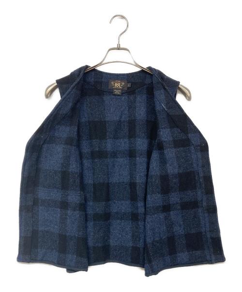 RRL（ダブルアールエル）RRL (ダブルアールエル) Check Wool Vest/チェックウールベスト ネイビー サイズ:Sの古着・服飾アイテム