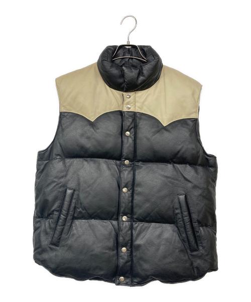 FREEDOM SPORTS WEAR（フリーダムスポーツウェア）FREEDOM SPORTS WEAR (フリーダムスポーツウェア) レザーダウンベスト ブラック サイズ:42の古着・服飾アイテム