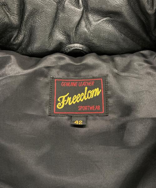 FREEDOM SPORTS WEAR（フリーダムスポーツウェア）FREEDOM SPORTS WEAR (フリーダムスポーツウェア) レザーダウンベスト ブラック サイズ:42の古着・服飾アイテム