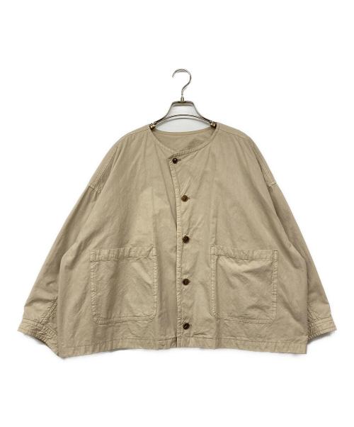 nest Robe（ネストローブ）nest Robe (ネストローブ) ノーカラージャケット ベージュ サイズ:Fの古着・服飾アイテム