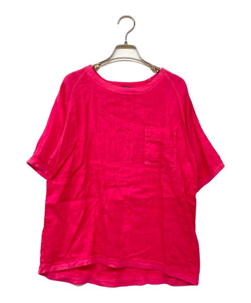 maillot（マイヨ）maillot (マイヨ) Linen Pocket Shirt-Tee ピンクの古着・服飾アイテム