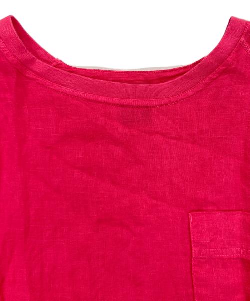 maillot（マイヨ）maillot (マイヨ) Linen Pocket Shirt-Tee ピンクの古着・服飾アイテム
