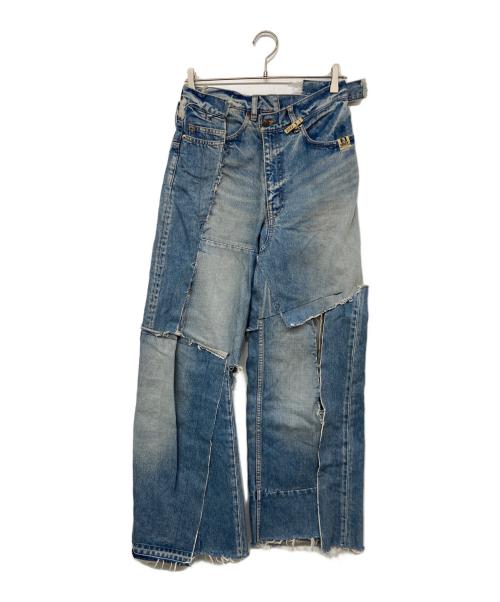 Maison MIHARA YASUHIRO（メゾン ミハラ ヤスヒロ）Maison MIHARA YASUHIRO (メゾン ミハラ ヤスヒロ) SLIDE PIECE DENIM PANTS ライトブルー サイズ:36の古着・服飾アイテム