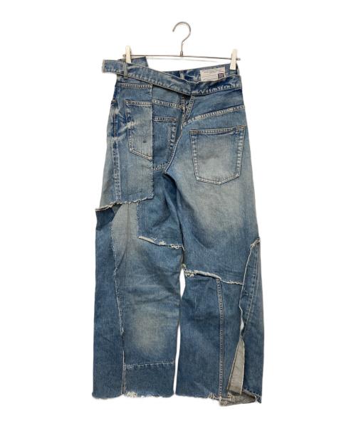 Maison MIHARA YASUHIRO（メゾン ミハラ ヤスヒロ）Maison MIHARA YASUHIRO (メゾン ミハラ ヤスヒロ) SLIDE PIECE DENIM PANTS ライトブルー サイズ:36の古着・服飾アイテム