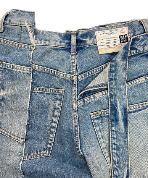Maison MIHARA YASUHIRO（メゾン ミハラ ヤスヒロ）Maison MIHARA YASUHIRO (メゾン ミハラ ヤスヒロ) SLIDE PIECE DENIM PANTS ライトブルー サイズ:36の古着・服飾アイテム