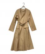 ELINエリン）の古着「LADY NO COLLAR TRENCH COAT」｜ベージュ