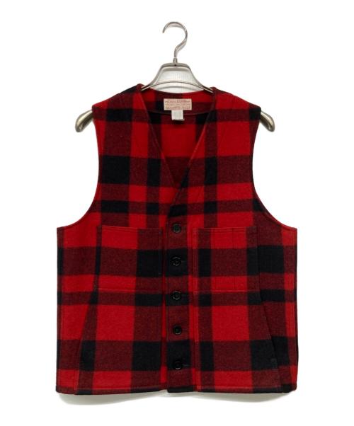 FILSON GARMENT（フィルソン ガーメント）FILSON GARMENT (フィルソン ガーメント) MACKINAW WOOL VEST ブラック×レッド サイズ:40RBの古着・服飾アイテム