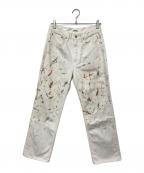 AURALEEオーラリー）の古着「HARD TWIST DENIM HAND PAINTED 5P PANTS」｜ホワイト