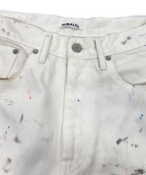AURALEE（オーラリー）AURALEE (オーラリー) HARD TWIST DENIM HAND PAINTED 5P PANTS ホワイト サイズ:30の古着・服飾アイテム