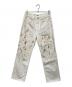 AURALEE（オーラリー）の古着「HARD TWIST DENIM HAND PAINTED 5P PANTS」｜ホワイト