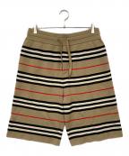 BURBERRY LONDONバーバリーロンドン）の古着「Kenton Striped Knit Shorts/ニットショーツ」｜ベージュ