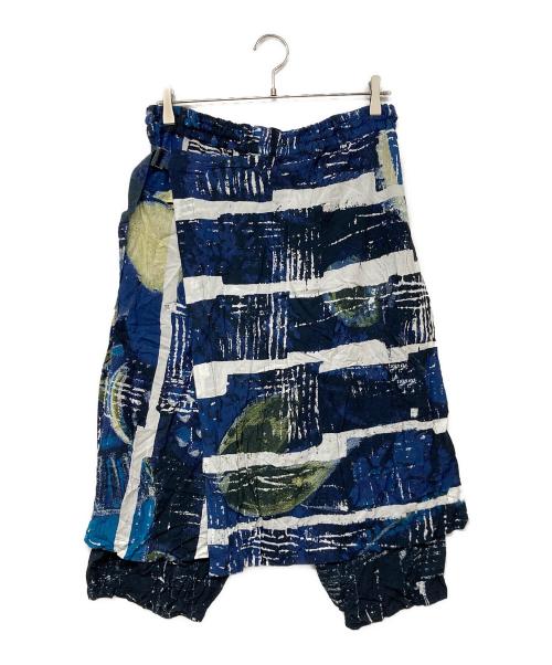 GROUND Y（グラウンドワイ）GROUND Y (グラウンドワイ) 総柄ハーフパンツ ブルー サイズ:3の古着・服飾アイテム