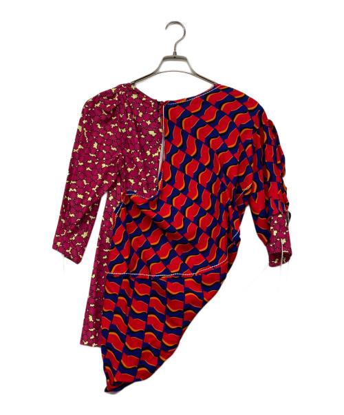 MARNI（マルニ）MARNI (マルニ) スイッチングアシンメトリーブラウス ピンク×ネイビー サイズ:42 未使用品の古着・服飾アイテム