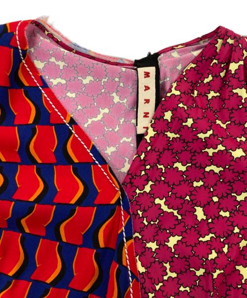 MARNI（マルニ）MARNI (マルニ) スイッチングアシンメトリーブラウス ピンク×ネイビー サイズ:42 未使用品の古着・服飾アイテム