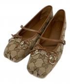 GUCCIグッチ）の古着「ホースビットウィメンズ フラットバレエシューズ」｜ベージュ