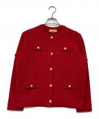 Maglie le cassettoマーリエ ル カセット）の古着「ツイード風ニットジャケット」｜レッド