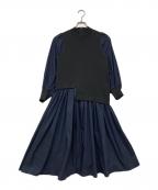 Maglie le cassettoマーリエ ル カセット）の古着「ドッキングワンピース」｜ネイビー