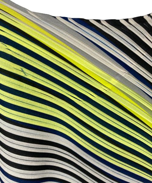 ISSEY MIYAKE（イッセイミヤケ）ISSEY MIYAKE (イッセイミヤケ) 変形ボーダーワンピース ネイビー×イエロー サイズ:2の古着・服飾アイテム