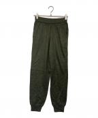 MUUGIムーギ）の古着「シルクスウェットパンツ」｜カーキ