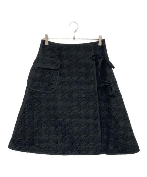 noir kei ninomiya（ノワール ケイ ニノミヤ）noir kei ninomiya (ノワール ケイ ニノミヤ) Houndstooth Skirt/ハウンズトゥーススカート ブラック サイズ:Ｍの古着・服飾アイテム