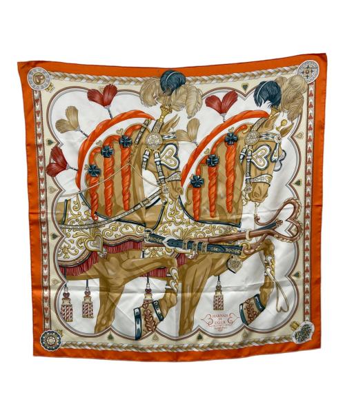 HERMES（エルメス）HERMES (エルメス) カレ90 オレンジの古着・服飾アイテム