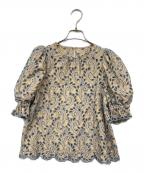 ANAYIアナイ）の古着「パンチングレースブラウス」｜ベージュ
