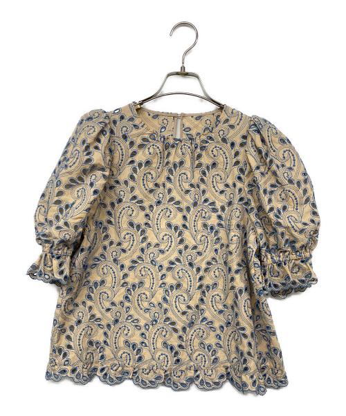 ANAYI（アナイ）ANAYI (アナイ) パンチングレースブラウス ベージュ サイズ:38の古着・服飾アイテム