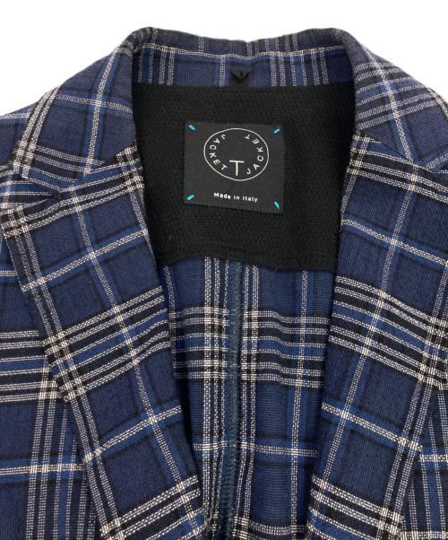 T-JACKET By TONELLO（ティージャケット バイ トネッロ）T-JACKET By TONELLO (ティージャケット バイ トネッロ) チェック柄ジャケット ブルー サイズ:Mの古着・服飾アイテム