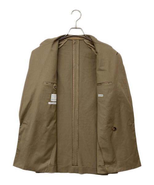 CARUSO（カルーゾ）CARUSO (カルーゾ) バタフライ ストレッチウールギャバジンソリッド4Bダブルジャケット ブラウン サイズ:50Rの古着・服飾アイテム