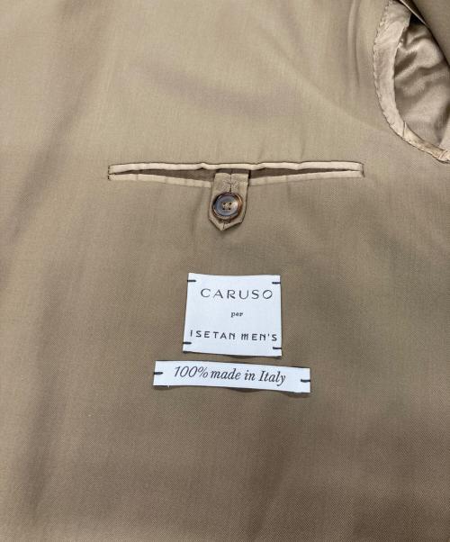 CARUSO（カルーゾ）CARUSO (カルーゾ) バタフライ ストレッチウールギャバジンソリッド4Bダブルジャケット ブラウン サイズ:50Rの古着・服飾アイテム