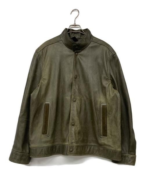 dunhill（ダンヒル）dunhill (ダンヒル) ラムレザージャケット オリーブ サイズ:XLの古着・服飾アイテム