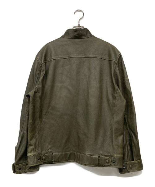 dunhill（ダンヒル）dunhill (ダンヒル) ラムレザージャケット オリーブ サイズ:XLの古着・服飾アイテム