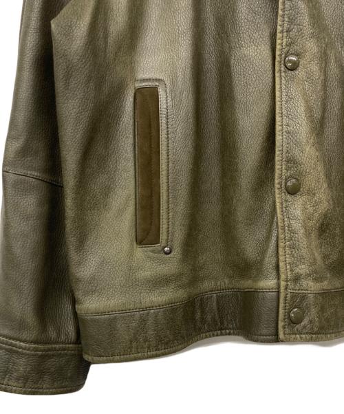 dunhill（ダンヒル）dunhill (ダンヒル) ラムレザージャケット オリーブ サイズ:XLの古着・服飾アイテム