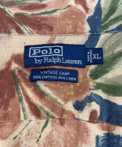 POLO RALPH LAUREN（ポロ・ラルフローレン）POLO RALPH LAUREN (ポロ・ラルフローレン) 総柄オープンカラーシャツ ネイビー サイズ:XLの古着・服飾アイテム