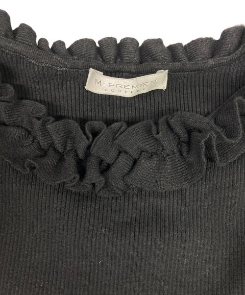 M-PREMIER（エムプルミエ）M-PREMIER (エムプルミエ) フリルリブニット ブラック サイズ:38の古着・服飾アイテム